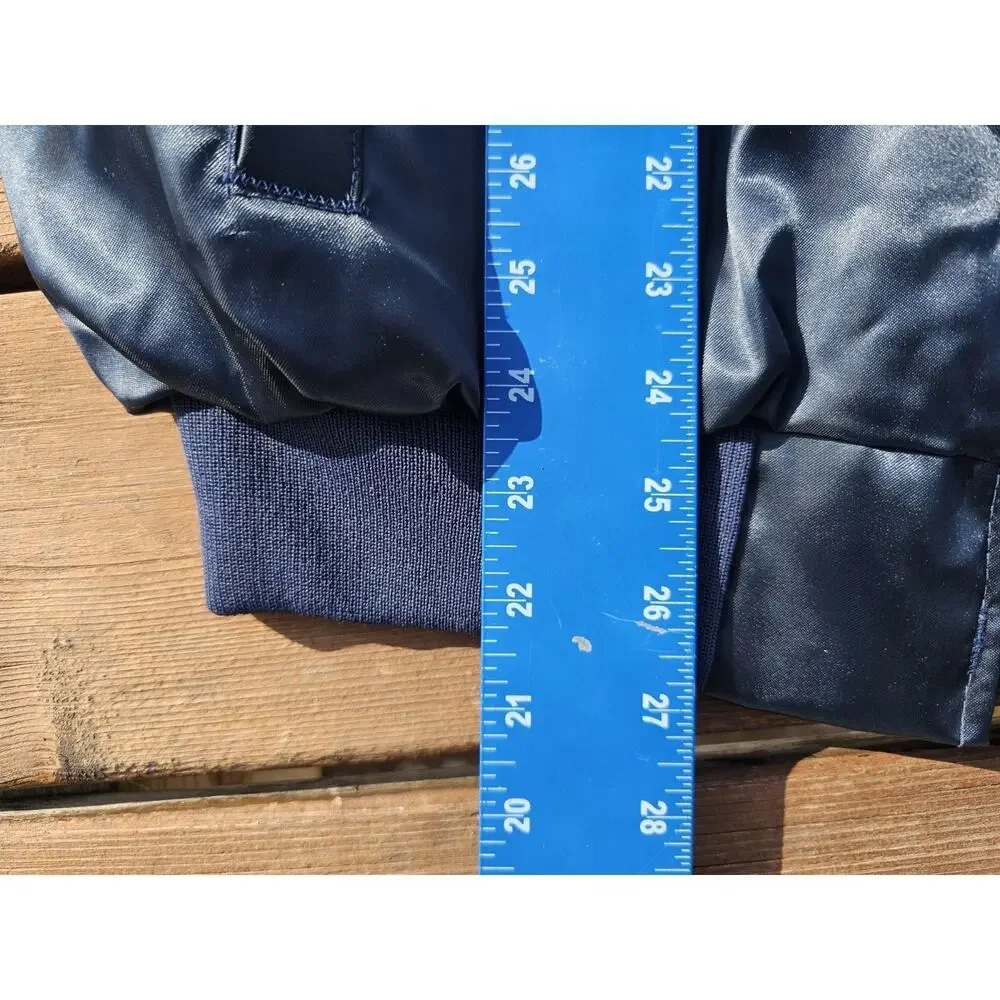 Vintage King Louie Jacket PRO FIT IBEW Satin Zip Navy Blue USA Large 100 Years - Picture 5 of 6